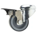 Tente Swivel Castor with Brakes, 100 kg Load Capacity, 50 mm Thermoplastic Rubber Wheel, Pressed Steel 2475YGO050P30-11