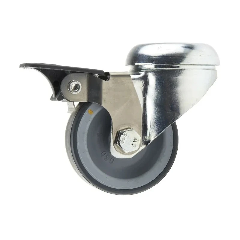 Tente Swivel Castor with Brakes, 100 kg Load Capacity, 50 mm Thermoplastic Rubber Wheel, Pressed Steel 2475YGO050P30-11