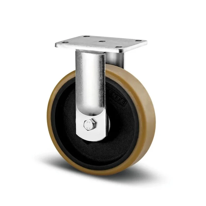 Tente Fixed Castor, 900 kg Capacity, 100 mm Wheel Diameter, Polyurethane Wheel, Cast Iron Hub, Ball Bearing Hub 9688FTP100P63