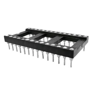 RS PRO 2.54 mm Pitch Vertical 28 Way Through Hole Turned Pin Closed Frame DIL Socket 3A 183-1573
