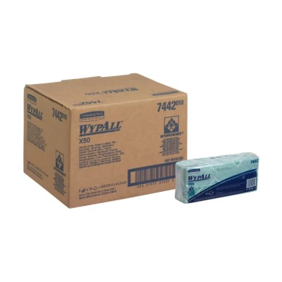 WYPALL WypAll Green Cloths for General Cleaning, Dry Use, Bag of 50 Per Pack, 416 x 245 mm, Repeat Use 7442