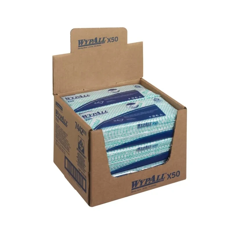 WYPALL WypAll Green Cloths for General Cleaning, Dry Use, Bag of 50 Per Pack, 416 x 245 mm, Repeat Use 7442