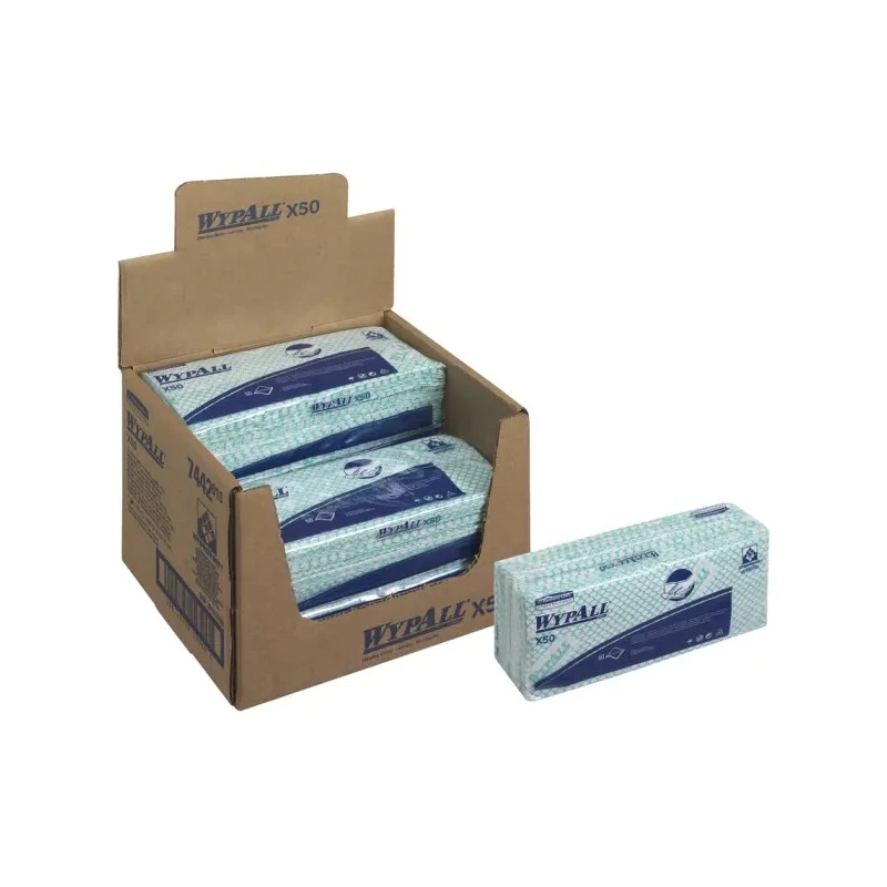 WYPALL WypAll Green Cloths for General Cleaning, Dry Use, Bag of 50 Per Pack, 416 x 245 mm, Repeat Use 7442