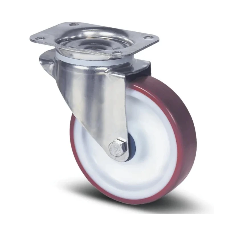 Tente Swivel Castor with 400 kg Load Capacity, 125 mm Polyurethane Wheel, Roller Bearing Hub, Model 8470UAD125P62
