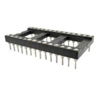 RS PRO 2.54 mm Pitch Vertical 14 Way Through Hole Turned Pin Closed Frame DIL Socket 3A 183-1565