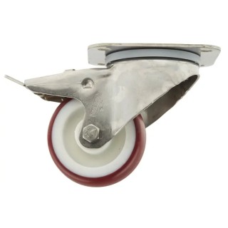 Tente Swivel Castor Stainless Steel Frame 200 kg Capacity 80 mm Polyurethane Wheel 8477UAD080P62