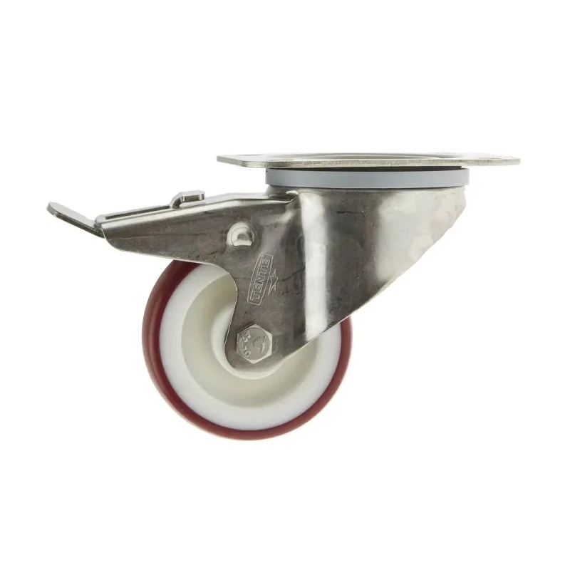 Tente Swivel Castor Stainless Steel Frame 200 kg Capacity 80 mm Polyurethane Wheel 8477UAD080P62