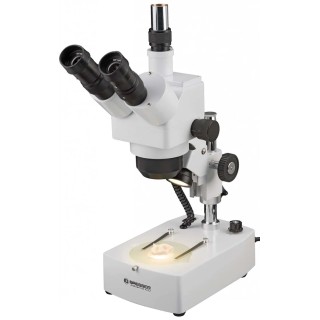 Bresser Trinocular Microscope 10 to 160 X Magnification Illuminated Halogen Lighting Model 58-04000