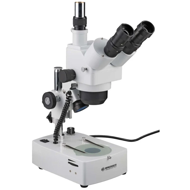 Bresser Trinocular Microscope 10 to 160 X Magnification Illuminated Halogen Lighting Model 58-04000