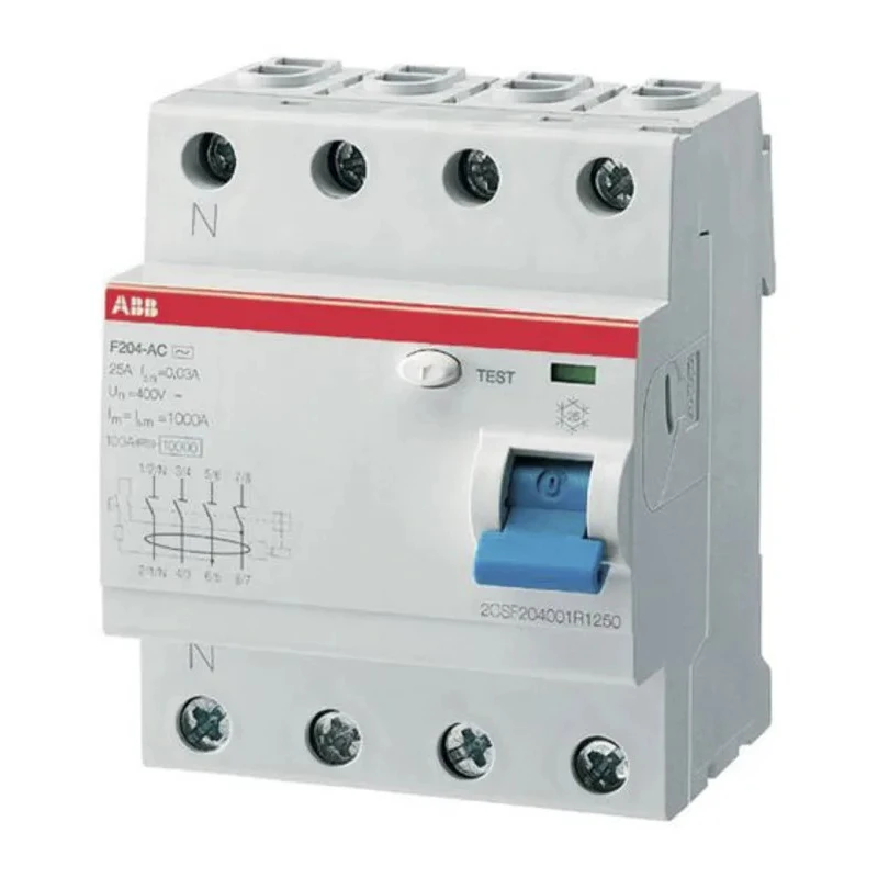ABB FH200 Series Residual Current Circuit Breaker 63A 4-Pole 30mA Type AC 1kA 400V AC FH200