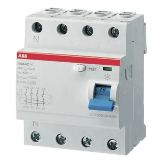 ABB Residual Current Circuit Breaker FH200 Series 40A 4-Pole 300mA Type AC 1kA 400V ac FH200