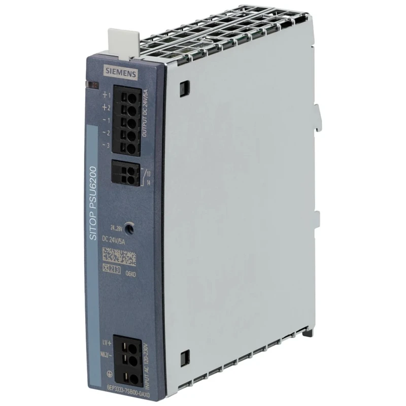 Siemens SITOP PSU6200 Switched Mode DIN Rail Power Supply 24V DC Output 5A Current 120W Power 85–264V AC/DC Input PSU6200