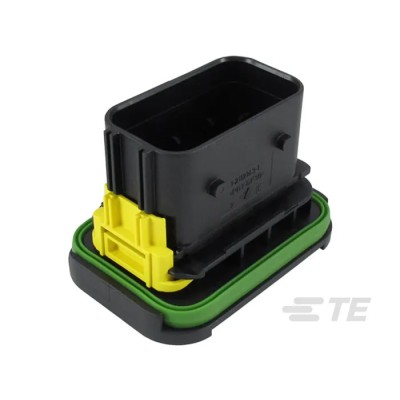 TE Connectivity LEAVYSEAL Automotive Connector Female Black Flange 21 Way Crimp Termination 1-2112162-1