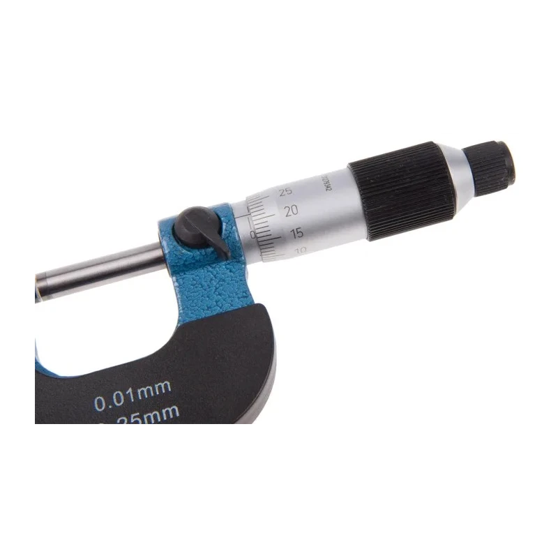 RS PRO Cast Iron Frame External Micrometre with Ratchet Thimble 0-25 mm Measuring Range ±0.004 mm Accuracy RS-725-5733