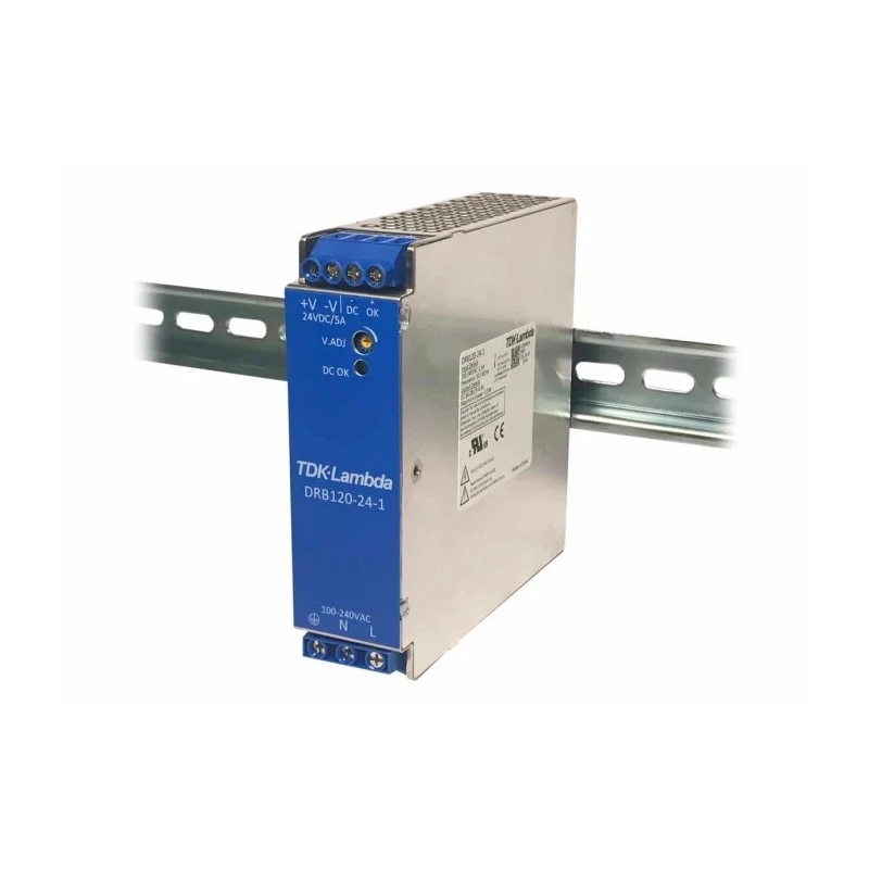 TDK-Lambda Switched Mode DIN Rail Power Supply 264V AC Input 24V DC, 5 A Output, 120 W DRB120-480