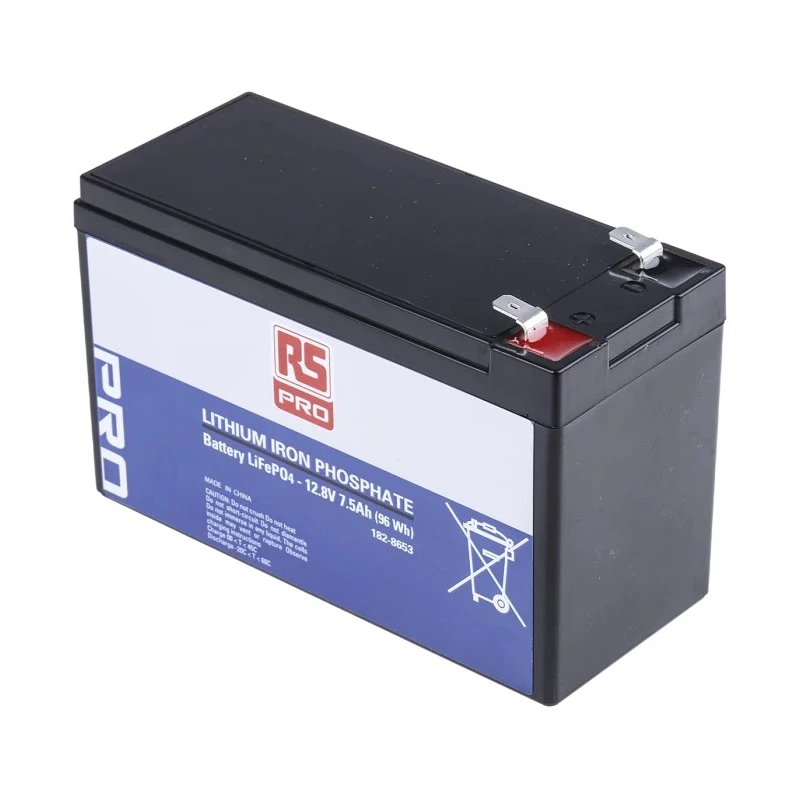 RS PRO 12.8 V Lithium Iron Phosphate Rechargeable Battery Pack 7.5Ah 151mm Depth 60°C Operating Temperature 182-8653