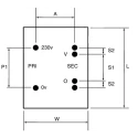 Block PCB Transformer Through Hole Mount 230 V ac Primary, 24 V ac Secondary, 25 VA, VDE UL Certified VCM 25/1/24