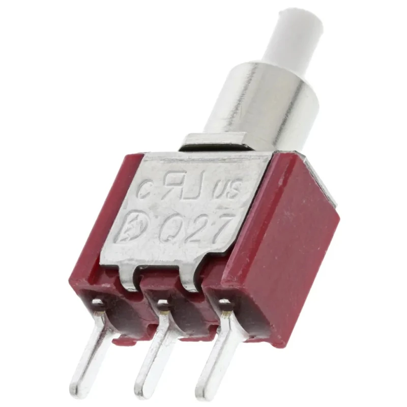 RS PRO Push Button Switch Momentary PCB SPDT Red LED 28V dc 120V ac 3A 50000 Cycles Cap Actuator 85°C 7346782P