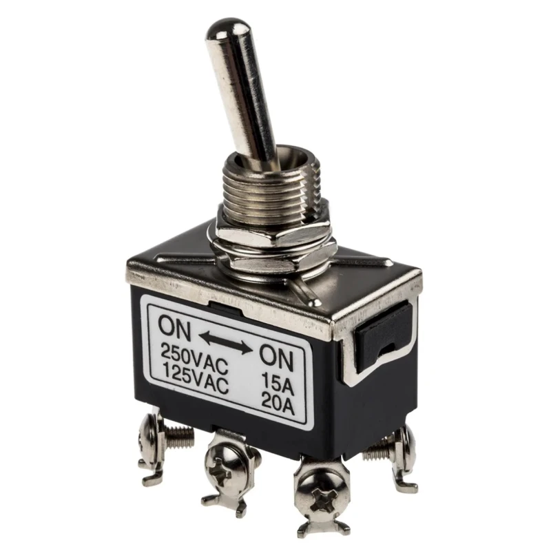 RS PRO Toggle Switch, Panel Mount, On-On, DPDT, Screw Terminal, 24 V dc 734-6805