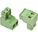 TE Connectivity Buchanan Series Pluggable Terminal Block 2-Contact 5 mm Pitch 15A 300V AC Male Right Angle 282805-2