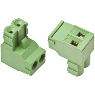TE Connectivity Buchanan Series Pluggable Terminal Block 2-Contact 5 mm Pitch 15A 300V AC Male Right Angle 282805-2