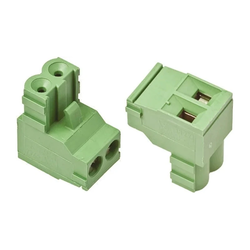TE Connectivity Buchanan Series Pluggable Terminal Block 2-Contact 5 mm Pitch 15A 300V AC Male Right Angle 282805-2