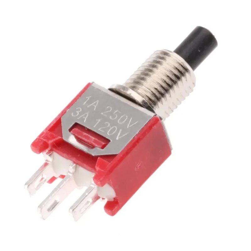 RS PRO Momentary Push Button Switch Panel Mount 4.9 mm Cutout SPST 28 V DC 120 V AC 3A 85°C 734-6722