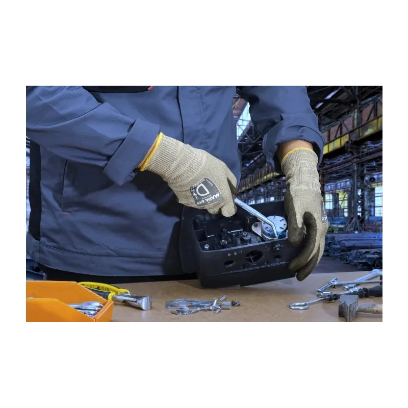 Mapa KRYTECH 615 Grey High Performance Polyethylene Work Gloves Size 7, Polyurethane Coating 615