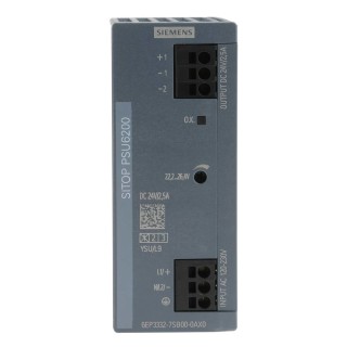 Siemens SITOP PSU6200 Switched Mode DIN Rail Power Supply 240 V dc, 230 V ac AC/DC Input 24 V dc, 2.5 A Output, 60 W PSU6200
