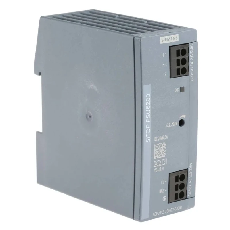 Siemens SITOP PSU6200 Switched Mode DIN Rail Power Supply 240 V dc, 230 V ac AC/DC Input 24 V dc, 2.5 A Output, 60 W PSU6200