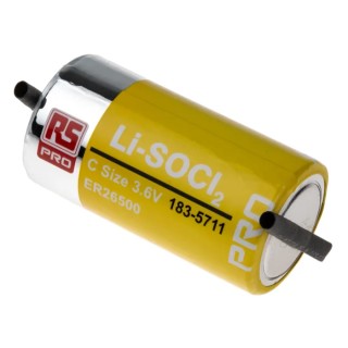 RS PRO 3.6 V Lithium Thionyl Chloride C Battery, 8.5 Ah 183-5711