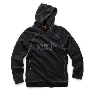 Scruffs Trade Black Cotton Polyester Men's Pull Over Work Hoodie Size L 420 to 440 mm T54512