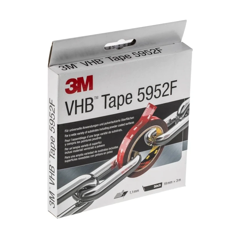 3M VHB Black Foam Tape Double Sided Acrylic Adhesive 19mm Width 1.1mm Thickness 3m Length Germany 3M 5952 19mm x 3m