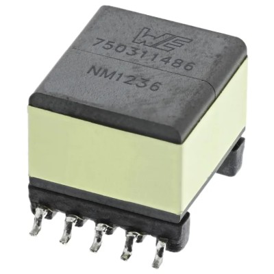 Wurth Elektronik Surface Pulse Transformer 1:10 Turns Ratio, 100 μH Primary Inductance, 0.22Ω Primary Resistance 750311486