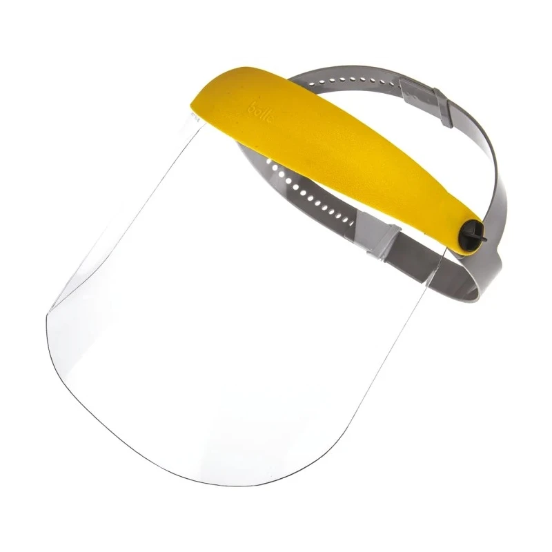 Bolle Safety Clear Acetate Face Shield with Electric Arc Resistance, Yellow Frame, CE Certified RELRSI