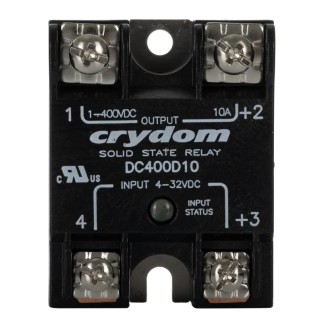 Crydom DC Series Solid State Relay 10 A Load Panel Mount 300 V dc Load 32V dc Control DC400D10