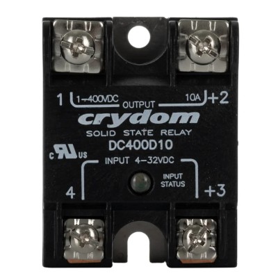 Crydom DC Series Solid State Relay 10 A Load Panel Mount 300 V dc Load 32V dc Control DC400D10