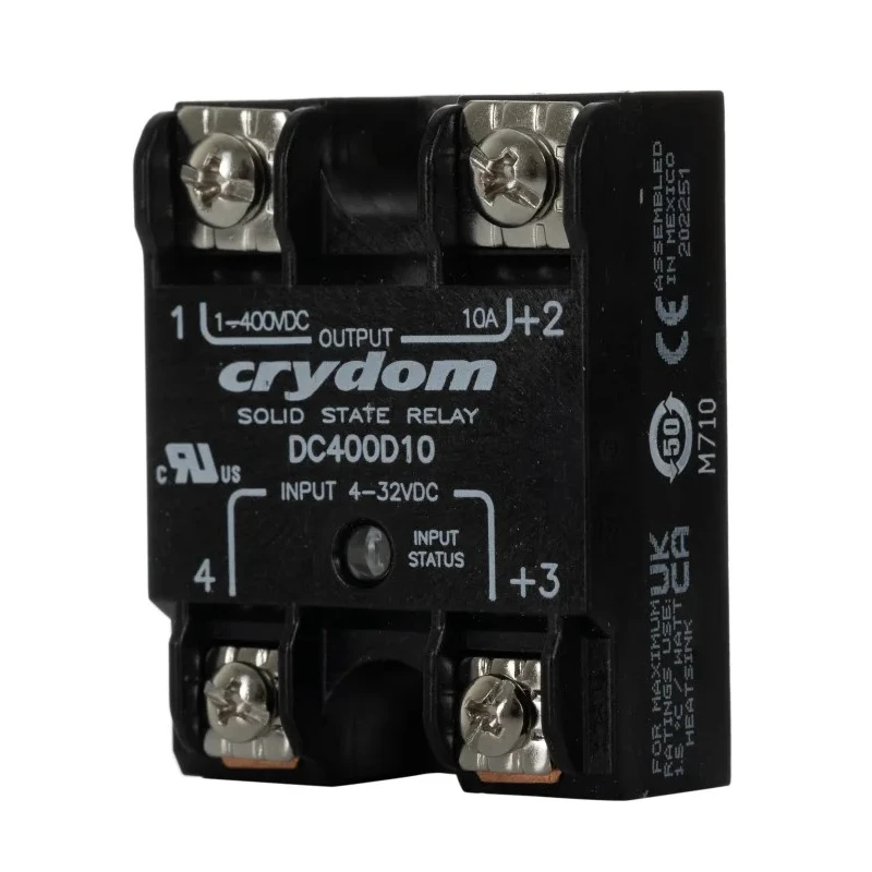 Crydom DC Series Solid State Relay 10 A Load Panel Mount 300 V dc Load 32V dc Control DC400D10