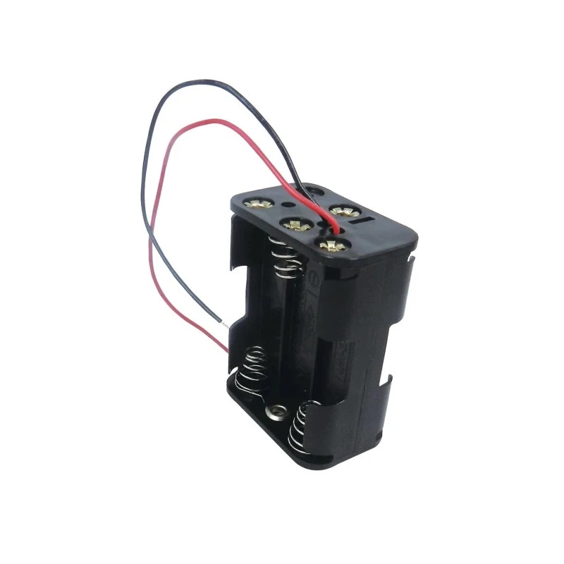 RS PRO Battery Holder Lead Wire Mount Polypropylene Body Coil Spring Termination 6 Cells 58x45x28mm 185-4637