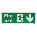 RS PRO Vinyl FIRE EXIT English Exit Sign Self-Adhesive Vinyl 450mm x 150mm 763-1910
