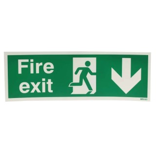 RS PRO Vinyl FIRE EXIT English Exit Sign Self-Adhesive Vinyl 450mm x 150mm 763-1910