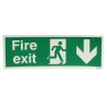 RS PRO Vinyl FIRE EXIT English Exit Sign Self-Adhesive Vinyl 450mm x 150mm 763-1910