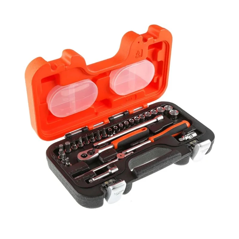 Bahco 29-Piece 1/4 in Standard Socket Set Chrome Finish Alloy Steel S290