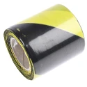 RS PRO Black, Yellow Low Density Polyethylene 75 mm x 100 m Barrier Tape 763-2109