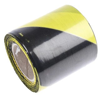 RS PRO Black, Yellow Low Density Polyethylene 75 mm x 100 m Barrier Tape 763-2109