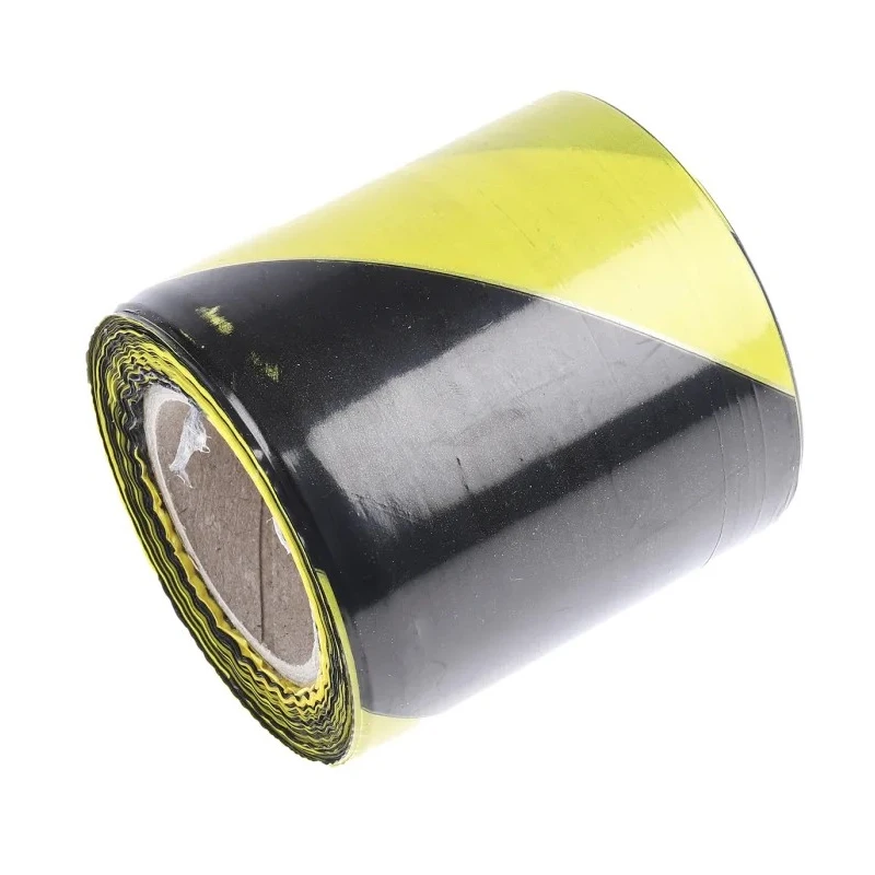 RS PRO Black, Yellow Low Density Polyethylene 75 mm x 100 m Barrier Tape 763-2109