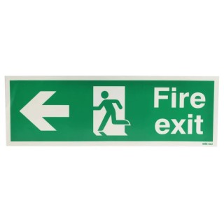 RS PRO Vinyl FIRE EXIT English Exit Sign, Self-Adhesive Vinyl Material, 450mm x 150mm, Green and White 763-1923