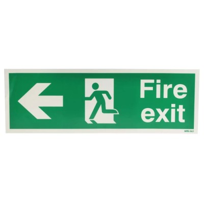 RS PRO Vinyl FIRE EXIT English Exit Sign, Self-Adhesive Vinyl Material, 450mm x 150mm, Green and White 763-1923
