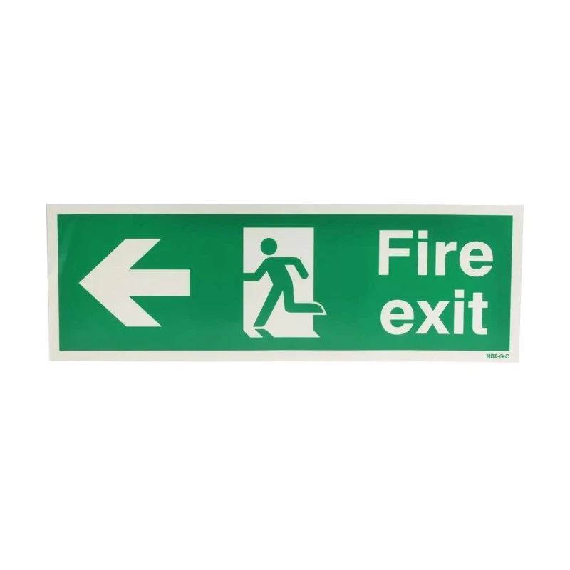 RS PRO Vinyl FIRE EXIT English Exit Sign, Self-Adhesive Vinyl Material, 450mm x 150mm, Green and White 763-1923