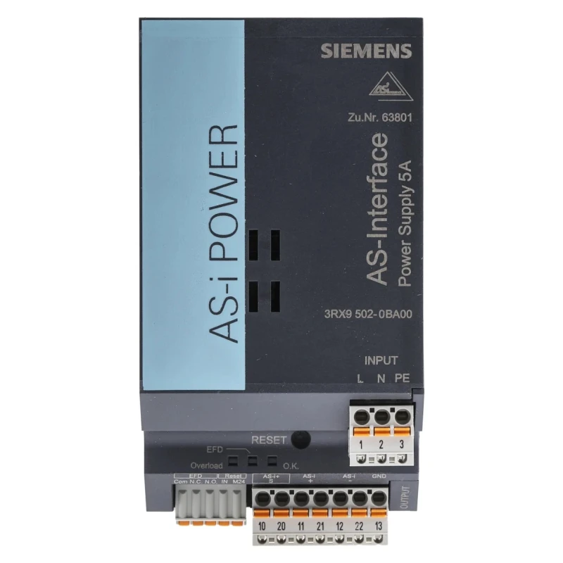 Siemens 3RX950 Series PLC Power Supply 5A Output Current 87 Percent Efficiency IP20 3RX9502-0BA00